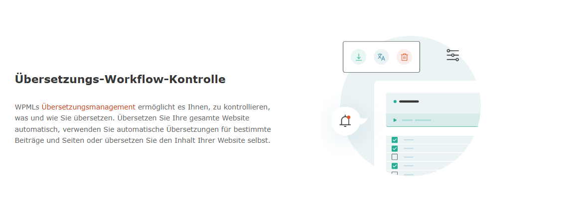 Übersetzungs-Workflow-Kontrolle